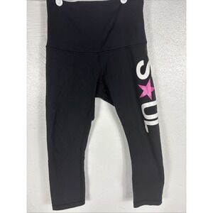 LULULEMON x Soul Cycle Leggings Women 6 Black Logo Crop‎ High  Rise